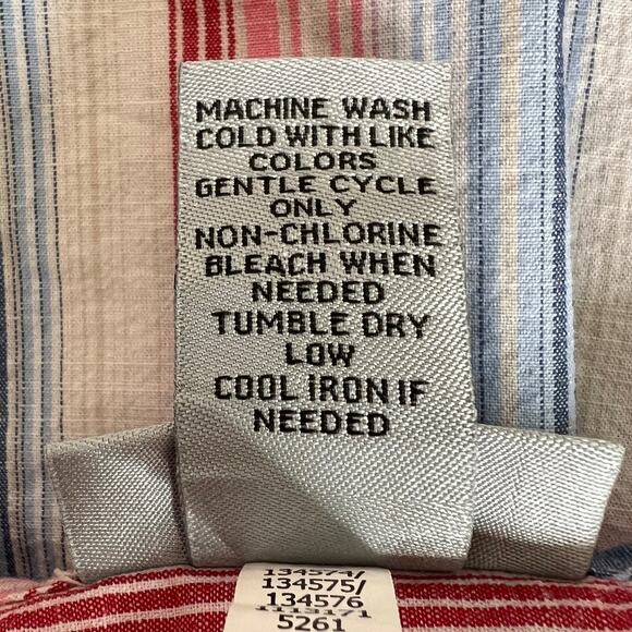 Catherines Womens Tunic Top 1X Red White Blue Striped 3/4 Sleeve Cotton Blend - Picture 5 of 5